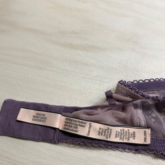 Victoria Secret Dream Angels Push Up Without Padding Bra Purple Lace Size 36 D - Picture 3 of 7